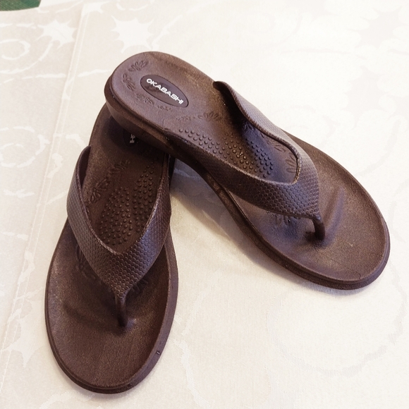 Okabashi Shoes - Okabashi Women's Maui Ergonomic Flip Flops Sandals Size Medium Brown Comfort